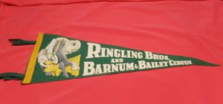 Vintage Ringling Bros & Barnum & Bailey Circus Felt Flag Banner Pennant