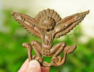 Antique Chinese Tibetan Bronze Buddhist Garuda Plaque
