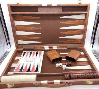 Vintage Late 1970’s Backgammon Set In Case