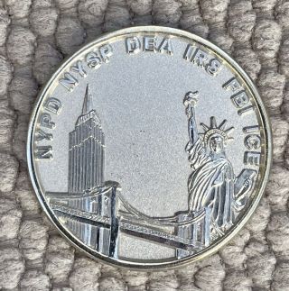 York NYPD NYSP DEA IRS FBI ICE Challange Coin 1 3/4” 2