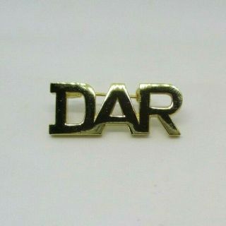 Dar Daughters Of The American Revolution Initial Letter Lapel Logo Pin
