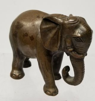 Antique Indian Cast Bronze Elephant Figure Statue Paperweight