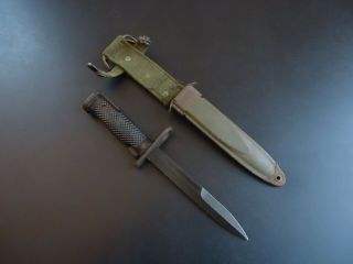 Vintage Us Imperial M6 Bayonet Fighting Knife W/ Usm8a1 Pwh Scabbard Vietnam?