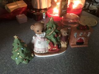 Vintage Christmas Home Interior Teddy Bear Figurines