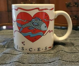 Vintage 1989 Pisces Fish Coffee Cup Mug ☕ By Applause