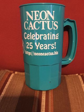 Purdue West Lafayette Neon Cactus Bar Tourquoise Beer Mug Alumni 25 Yrs