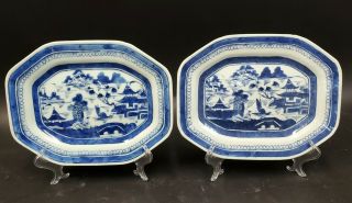 19/20th Century Chinese Export Blue And White Platters