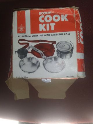 Vintage Bsa Boy Scout Mess Kit Cook Set With Imperial Flatware