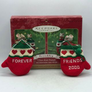 Hallmark Keepsake Close - Knit Friends Christmas Tree Ornaments 2000