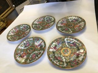 Set Of Antique Chinese Canton Famille Rose Dessert Plates 3