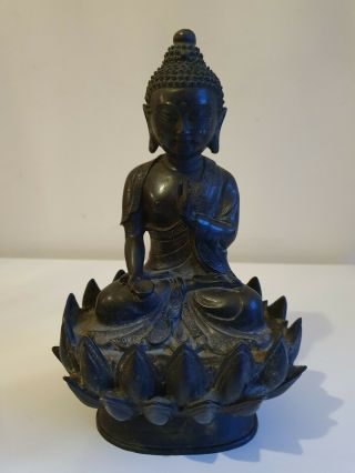Antique Chinese Bronze Buddha Circa 19th Century