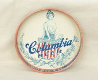 Vintage Advertising Columbia Beer Tray - Columbia Brewing Shenandoah Penna