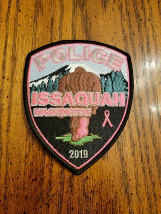 Issaquah Washington Bigfoot Sasquatch Breast Cancer Pink Patch Project Police Wa