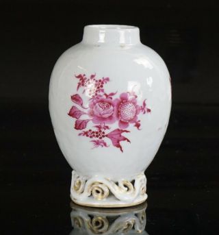 Antique Chinese Famille Rose Porcelain Flower Vase Jar Qianlong 18th C Qing
