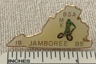 1985 Bmx Bsa National Jamboree Boy Scout Bicycle Motocross Hat Pin Uniform