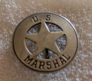 Old West Round Tin Badge U.  S.  Marshal