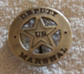 Old West Round Tin Badge Deputy Us Marshal
