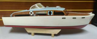 Vintage Chris Craft Battery Operated Wooden Model Boat