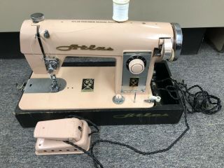 Vintage Atlas Pink - Peach Precision Sewing Machine - No Lid
