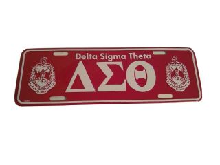 Delta Sigma Theta - Red License Plate With Symbol