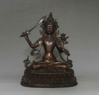 21cm Old Antique Chinese Bronze Or Copper Statue Buddha