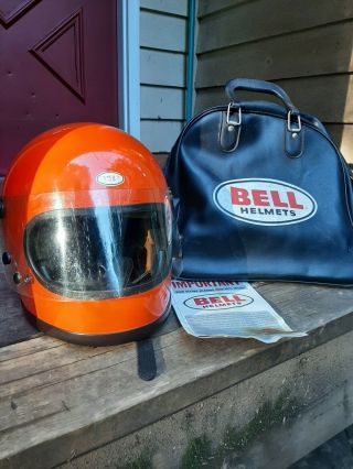 Vintage 1970 Bell Star Motorcycle Helmet W/accesories