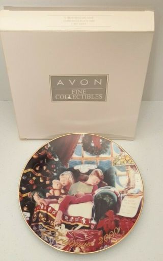 Avon Christmas Dreams Plate 22k Gold Trim 2000 Mike Wimmer Porcelain 8 "