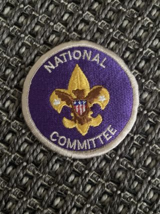 Boy Scouts Of America National Committee Round Purple Patch Plastic Back