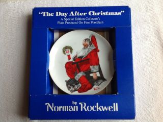 Vtg.  Norman Rockwell " The Day After Christmas " Porcelain Collector Plate - 6 "