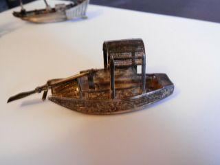 Wang Hing & co silver junk / boat plus 2 other boats 3