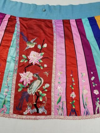 Antique Chinese Silk Hand Embroidered Skirt Qing Dynasty 3