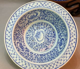 Antique Export Chinese Porcelain Blue & White Bowl Qing 19th C