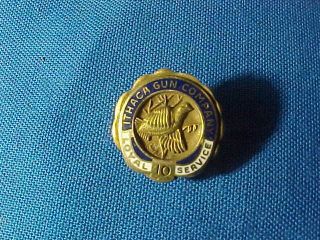 Vintage Ithaca Gun Co 10 Year Employee Service Pin Gold Filled
