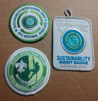 2013 National Jamboree Sustainability Merit Badge Three Patch Set
