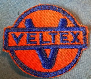 Antique 2 5/8 " Veltex Patch Oil Gas Advertising Vtg Rare Sewn Cloth