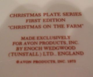 Avon 1973 Christmas Plate Series 1st Edition 