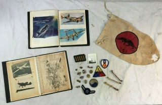 Vintage Wwii Army And Boy Scouts Memorabilia - Incl.  Pins,  Badges,  Pictures
