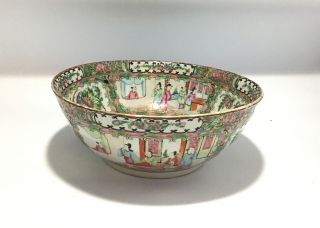 Antique Large Antique Chinese Bowl Circa 1850 Chinese Export Rose Medallion