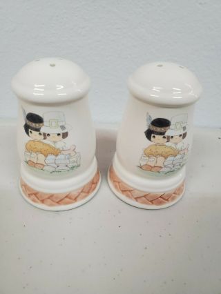 Vintage 1999 Precious Moments Salt And Pepper Shakers Thanksgiving Home Decor