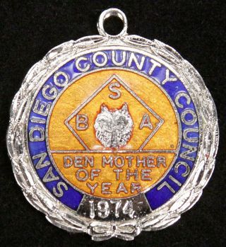 Rare Vintage 1974 San Diego Den Mother Of The Year Charm Cub Scouts Boy Scouts