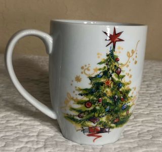 POTTERY BARN CHRISTMAS TREE COFFEE CUP / MUG / LATTE 3