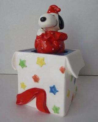 Vintage Schmid Japan Snoopy Jack - In - The - Box Kinetic Music Box " Be A Clown " Xlnt