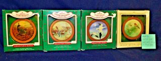 Vintage Christmas Hallmark Holiday Wildlife Series - Set Of 4 Birds - 1985 - 1988