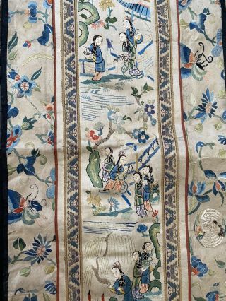 3 Unusual 19th century Chinese Embroidered silk panels 3