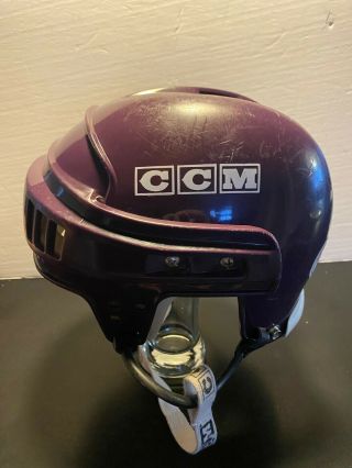 Vintage Ht2 Ccm Hockey Helmet Size Large Purple Anaheim Mighty Ducks 7 - 7 5/8