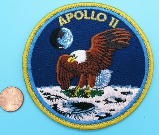 Nasa Patch Vtg Apollo 11 Lion Brothers Eagle On Moon - 4 "