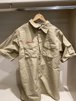 Boy Scout Bsa Uniform Shirt Adult Men’s Large Short Sleeve Style F12