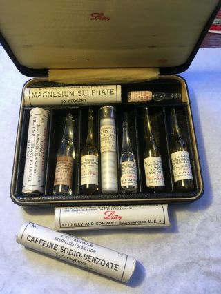 Eli Lilly Vintage,  Ampoule,  Antique Medical Supplies,  Obsolete Medical,  Wwii