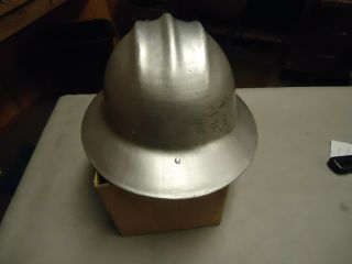 Vintage Bullard Hard Boiled Aluminum Hard Hat Full Brim & Liner