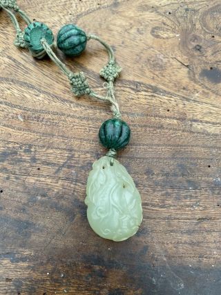 Chinese Qing Dynasty Jade Pendant In The Form Of Fruit 19th Century